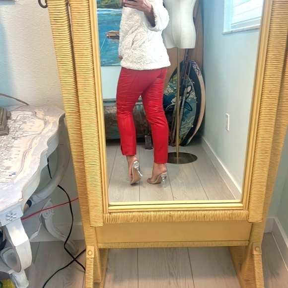 🔥VTG,Leather Fads,MSRP$342),Supple Lambskin Leather,RED,Adjustable ANKLES,Size 0 - Picture 4 of 15